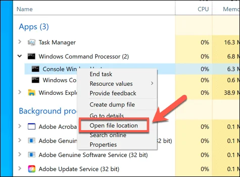 Conhost.exe là gì và nó có an toàn không? 16 Conhost.exe là gì và nó có an toàn không?