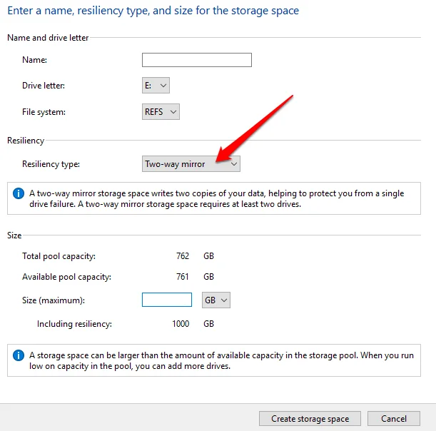 Cách sử dụng không gian lưu trữ trên Windows 10 để sao lưu dữ liệu 14 Cách sử dụng không gian lưu trữ trên Windows 10 để sao lưu dữ liệu