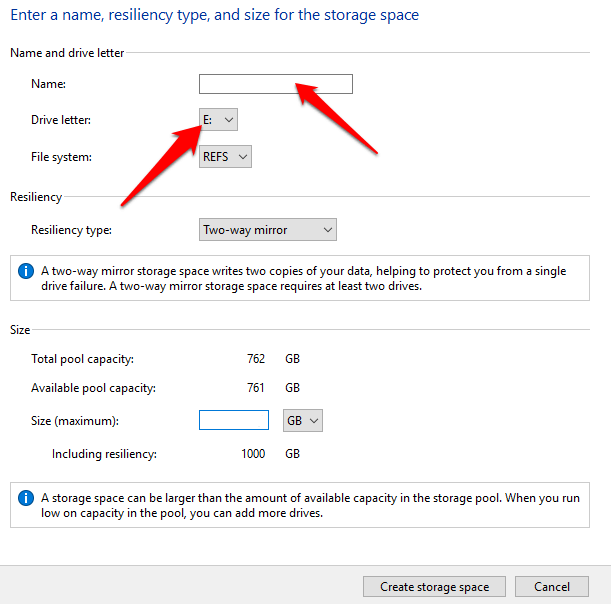 Cách sử dụng không gian lưu trữ trên Windows 10 để sao lưu dữ liệu 12 Cách sử dụng không gian lưu trữ trên Windows 10 để sao lưu dữ liệu