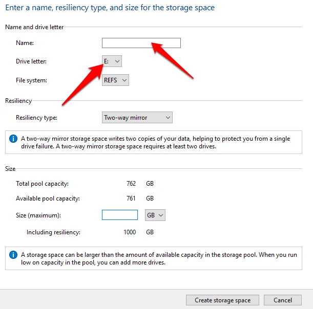 Cách sử dụng không gian lưu trữ trên Windows 10 để sao lưu dữ liệu 12 Cách sử dụng không gian lưu trữ trên Windows 10 để sao lưu dữ liệu
