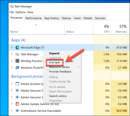 Cách buộc thoát ứng dụng trên Windows 10 Cách buộc thoát ứng dụng trên Windows