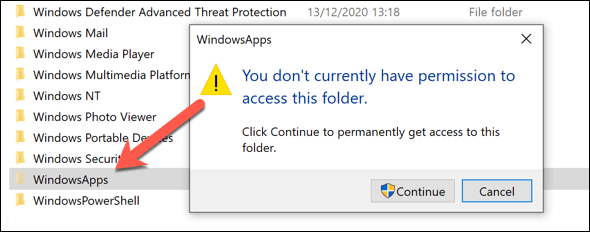 Cách truy cập thư mục Windowsapps trong Windows 10 2 Cách truy cập thư mục Windowsapps trong Windows 10