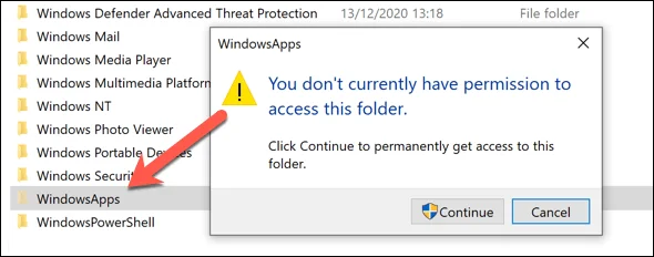 Cách truy cập thư mục Windowsapps trong Windows 10 2 Cách truy cập thư mục Windowsapps trong Windows 10