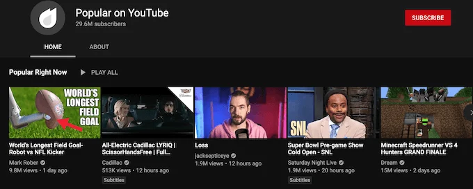 Cách tìm video được xem nhiều nhất trên YouTube 14 Cách tìm video được xem nhiều nhất trên YouTube