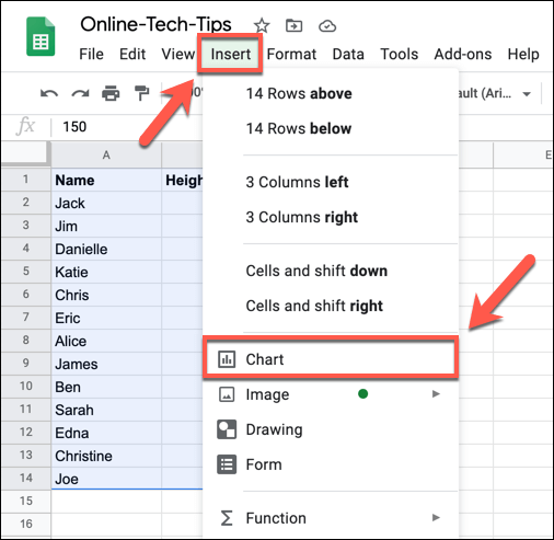 Cách tạo biểu đồ phân tán trong Google Trang tính 2 Cách tạo biểu đồ phân tán trong Google Trang tính