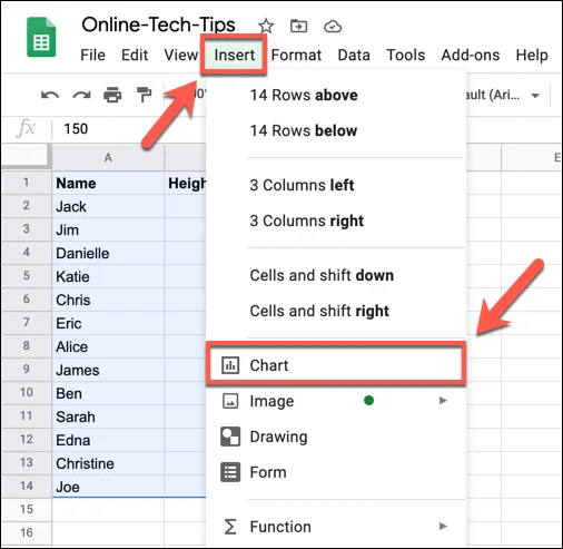 Cách tạo biểu đồ phân tán trong Google Trang tính 2 Cách tạo biểu đồ phân tán trong Google Trang tính