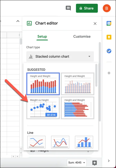 Cách tạo biểu đồ phân tán trong Google Trang tính 4 Cách tạo biểu đồ phân tán trong Google Trang tính