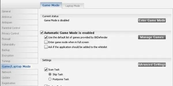 bitdefender game mode.jpg Chế độ trò chơi Bitdefender