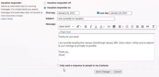 Cách thiết lập Không có mặt trong Gmail 35 Cách thiết lập Không có mặt trong Gmail