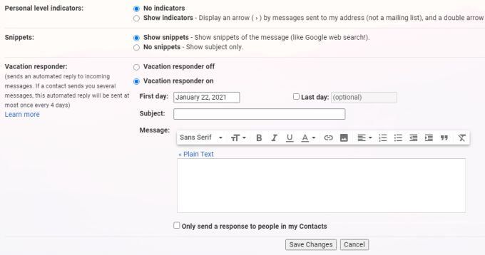 Cách thiết lập Không có mặt trong Gmail 6 Cách thiết lập Không có mặt trong Gmail
