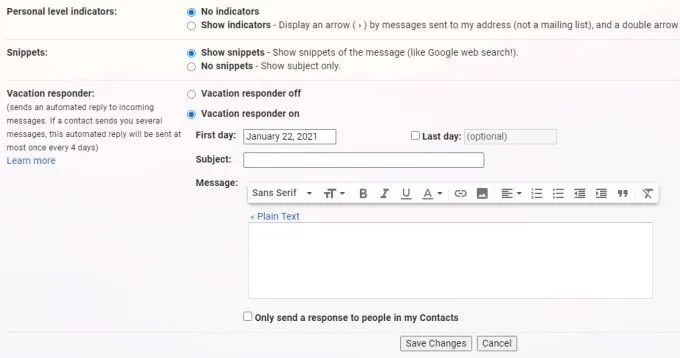 Cách thiết lập Không có mặt trong Gmail 33 Cách thiết lập Không có mặt trong Gmail