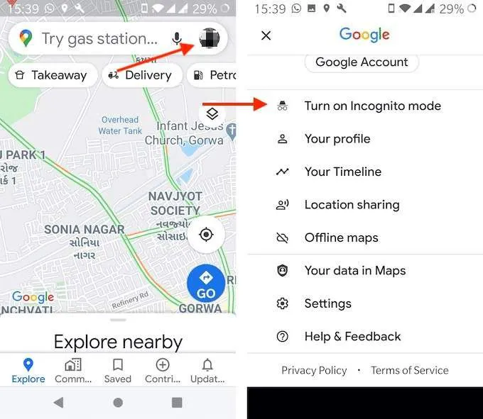 Cách sử dụng Chế độ ẩn danh của Google Maps trên thiết bị Android 4 Cách sử dụng Chế độ ẩn danh của Google Maps trên thiết bị Android