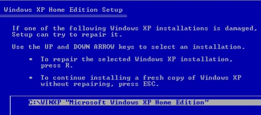 Cách sửa lỗi "Thiếu hoặc hỏng NTFS.sys" trong Windows XP 8 sửa chữa cài đặt