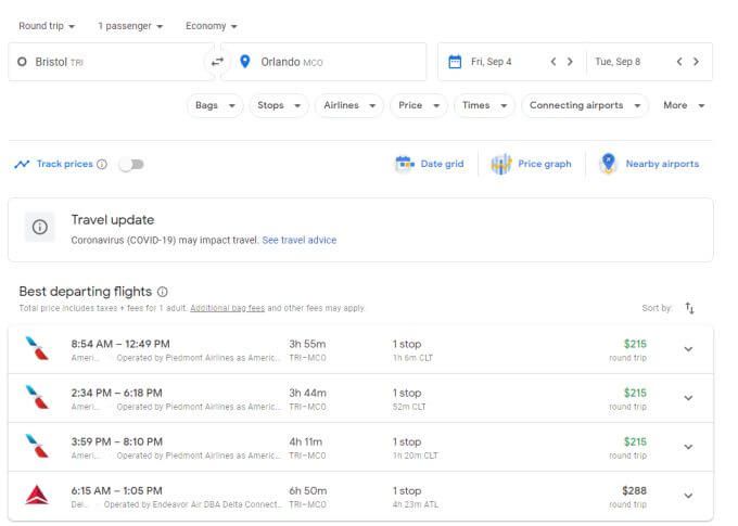 Cách sử dụng Google Chuyến bay 8 Cách sử dụng Google Chuyến bay