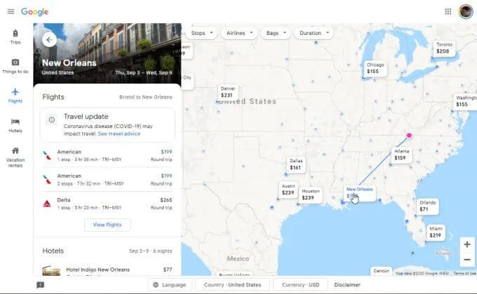 Cách sử dụng Google Chuyến bay 20 Cách sử dụng Google Chuyến bay