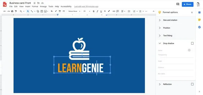 Cách tạo danh thiếp trong Google Drive