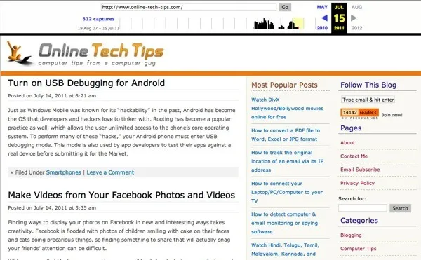 Kiểm tra độ tuổi của một trang web 10 trang web cũ