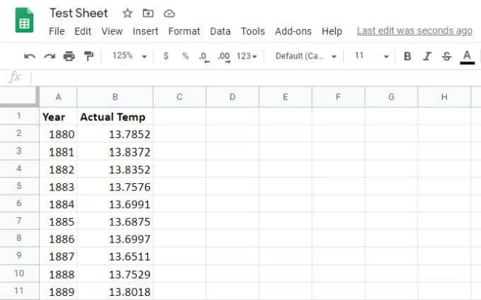 Cách tạo biểu đồ đường trong Google Trang tính 2 Cách tạo biểu đồ đường trong Google Trang tính
