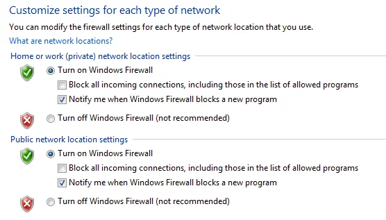 tắt tường lửa