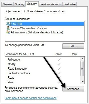 Sửa lỗi “Không thể xóa thư mục. Bạn cần cho phép thực hiện hành động này" 6 tab bảo mật nâng cao