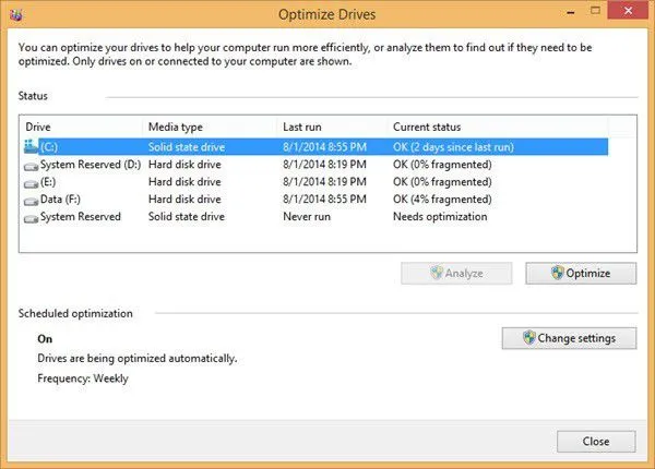 tối ưu hóa ổ đĩa
