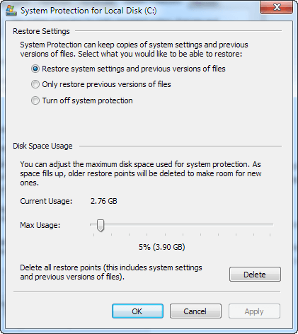 Dọn dẹp dung lượng đĩa trong Windows để tăng hiệu suất 12 bảo vệ hệ thống cho c