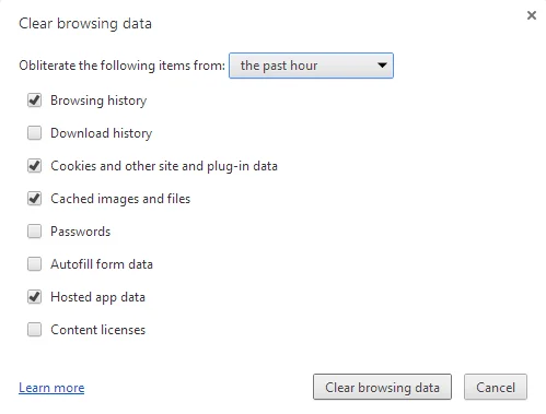 Xóa dữ liệu truy cập