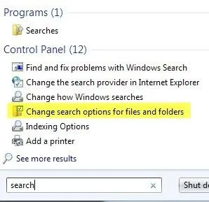 Ẩn tệp và thư mục trong Windows (Dễ bị tấn công) 4 thay đổi các tùy chọn tìm kiếm