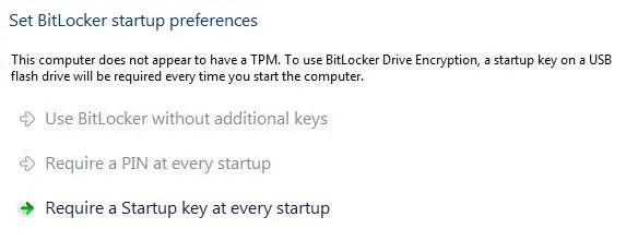 yêu cầu khóa khởi động