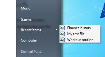 Cách xóa hoặc xóa tài liệu gần đây của tôi trong Windows 2 các mặt hàng gần đây