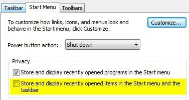 Cách xóa hoặc xóa tài liệu gần đây của tôi trong Windows 12 lưu trữ các mặt hàng gần đây