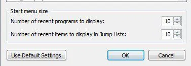 kích thước menu bắt đầu