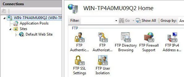 ftp config iis