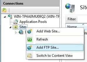 thêm trang web ftp