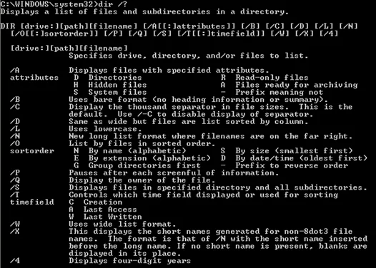 Hướng dẫn cho người mới bắt đầu về Dấu nhắc lệnh của Windows 9 lệnh dir ms dos