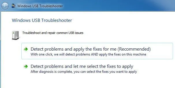 trình gỡ rối windows usb