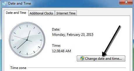 thay đổi ngày giờ