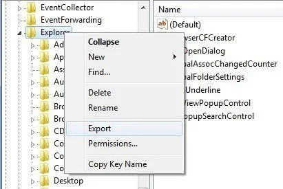 Hướng dẫn cơ bản để sao lưu và khôi phục Windows Registry 4 khóa xuất khẩu