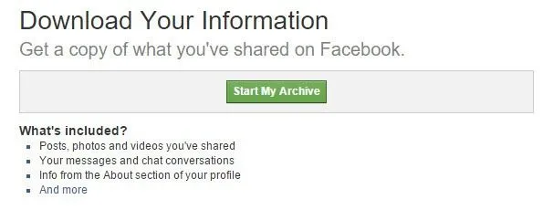 Cách tải xuống ảnh và video trên Facebook 4 bắt đầu lưu trữ của bạn