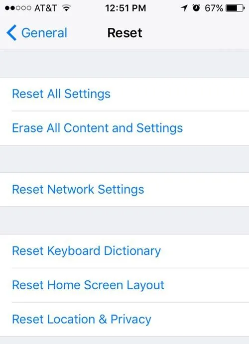 Cách sao lưu, đặt lại hoặc khôi phục iPhone, iPad hoặc iPod của bạn 10 đặt lại cài đặt iphone
