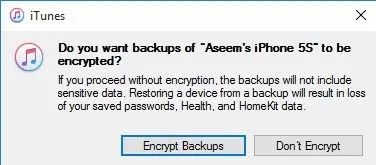 Cách sao lưu, đặt lại hoặc khôi phục iPhone, iPad hoặc iPod của bạn 2 mã hóa sao lưu