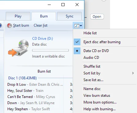 Cách ghi đĩa CD, DVD và Blu-ray trong Windows 4 ghi các tùy chọn