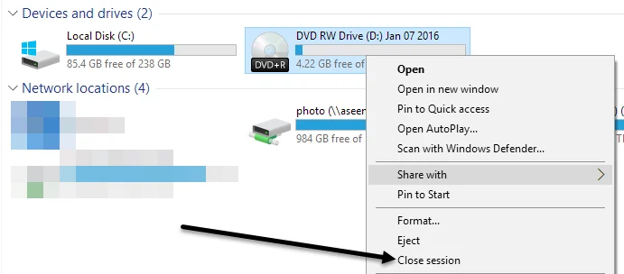 Cách ghi đĩa CD, DVD và Blu-ray trong Windows 16 đóng đĩa phiên