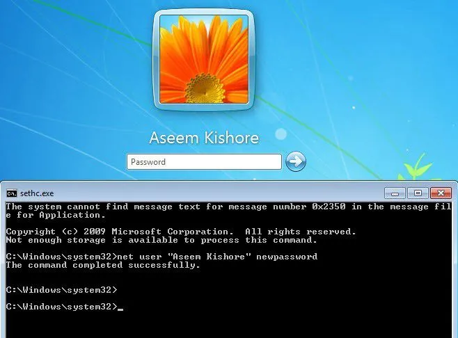 shift key reset password