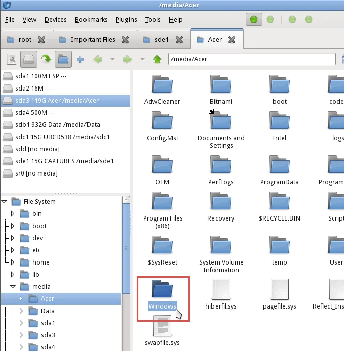 Cách lấy tệp Windows bằng đĩa CD trực tuyến Linux 20 Cách lấy tệp Windows bằng đĩa CD trực tuyến Linux