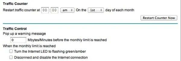 Giới hạn băng thông trên bộ định tuyến không dây Netgear 10 bộ đếm giao thông