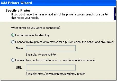 tìm máy in trong thư mục tìm máy in trong thư mục