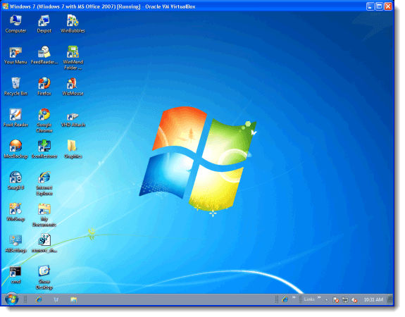 Không có thanh menu hoặc thanh trạng thái trên máy ảo