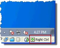 Khóa máy chủ hiển thị trên thanh trạng thái VirtualBox