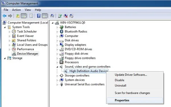 âm thanh quản lý thiết bị